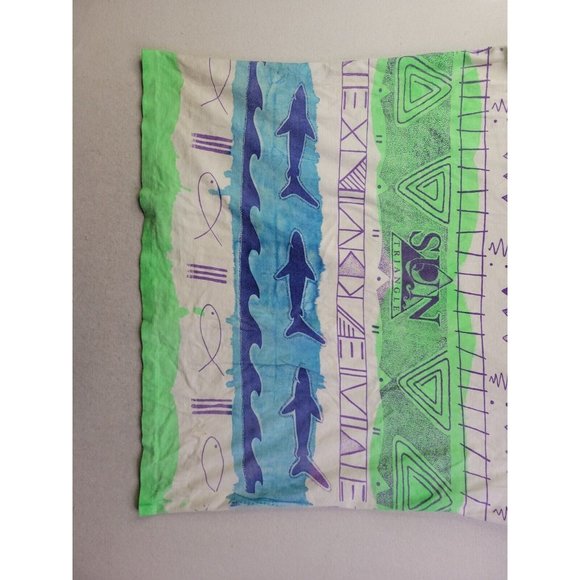 Vintage 80's Sun Triangle Men X/XL Tourist Shirt Tee Bahamas Single Stitch Aztec - Picture 9 of 11